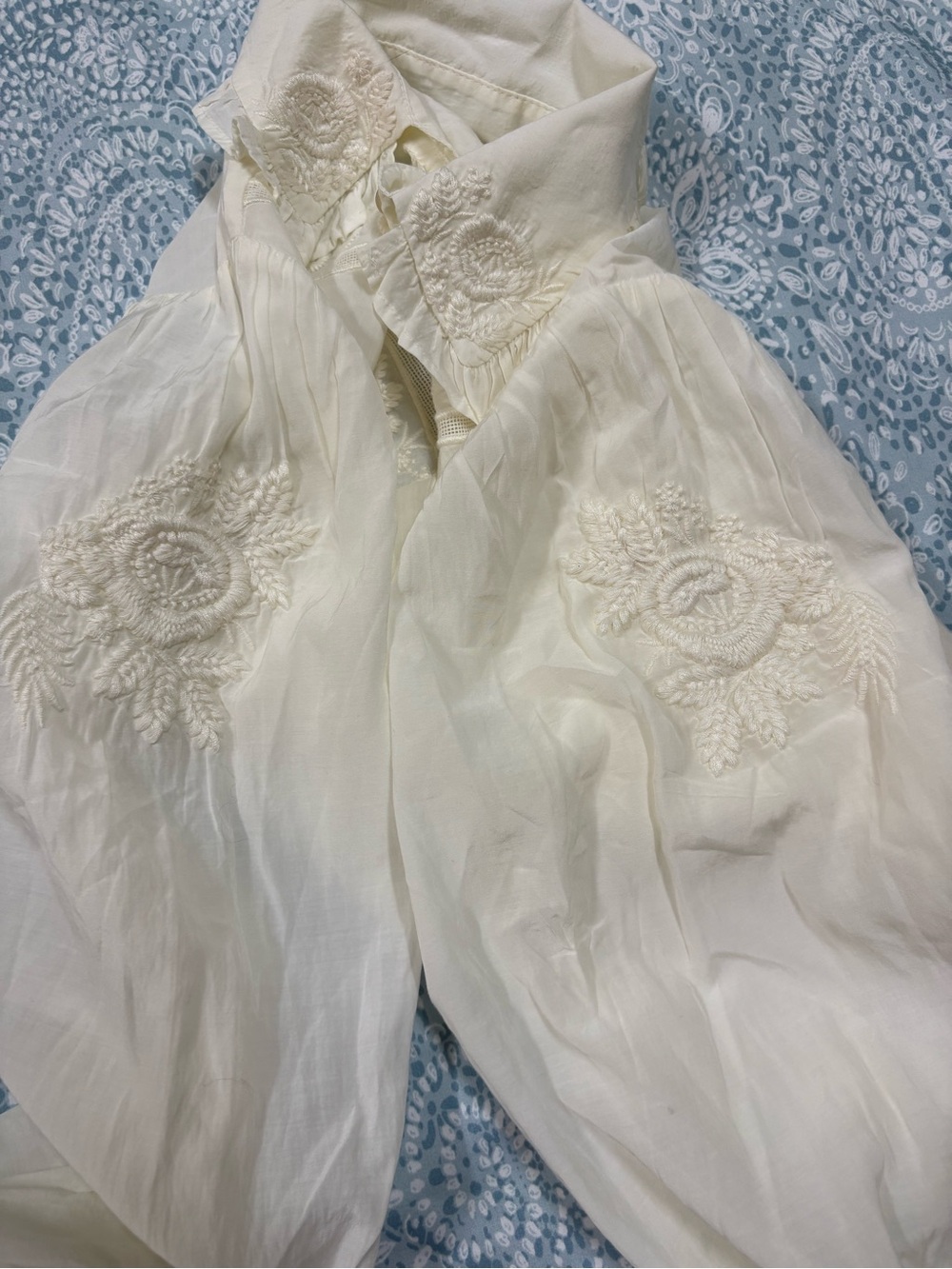Pilcro White Embroidered Button-Down Blouse - Picture 8 of 13